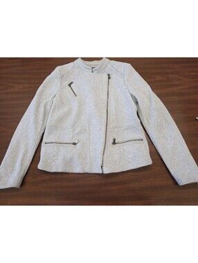 Gap Women Gray Zip Front Sweatshirt Jacket Moto Minimalist Casual Y2K Revival XS